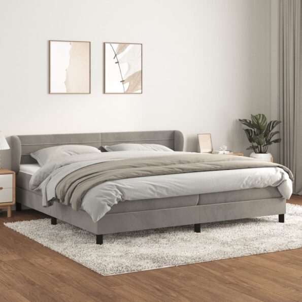 VXL8720287414476_m_en_hd_1.jpg vidaXL Posteľný rám boxsping s matracom bledosivý 200x200 cm zamat – Obrázok 1