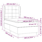 vidaXL Boxspring posteľ s matracom čierna 100x200 cm látka – Obrázok 7