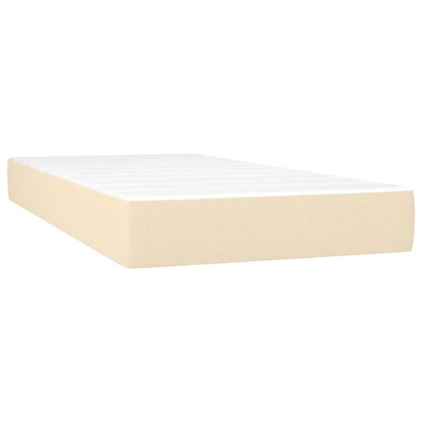 vidaXL Posteľný rám boxspring s matracom krémový 90x190 cm látka – Obrázok 5