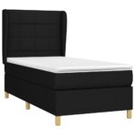 vidaXL Posteľný rám boxspring s matracom čierny 80x200 cm látka – Obrázok 3