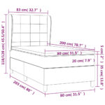 vidaXL Posteľný rám boxspring s matracom čierny 80x200 cm látka – Obrázok 7