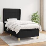 vidaXL Posteľný rám boxspring s matracom čierny 80x200 cm látka