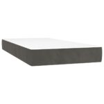 vidaXL Posteľný rám boxspring s matracom tmavosivý 90x200 cm zamat – Obrázok 5