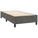 vidaXL Posteľný rám boxspring s matracom tmavosivý 90x200 cm zamat – Obrázok 4