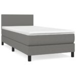 vidaXL Boxspring posteľ s matracom tmavosivá 100x200 cm látka – Obrázok 2