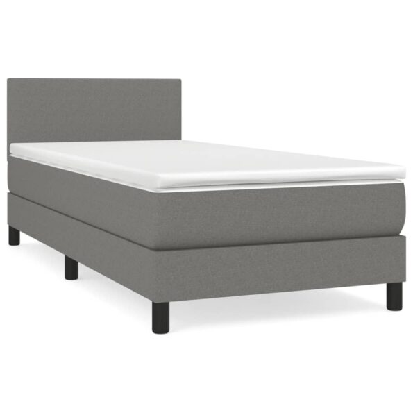 vidaXL Boxspring posteľ s matracom tmavosivá 100x200 cm látka – Obrázok 2