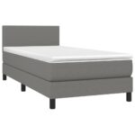 vidaXL Boxspring posteľ s matracom tmavosivá 100x200 cm látka – Obrázok 3
