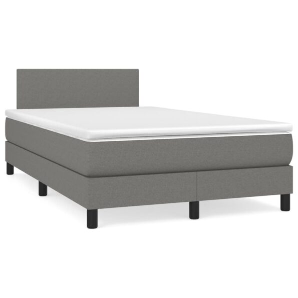 vidaXL Boxspring posteľ s matracom tmavosivý 120x200 cm látka – Obrázok 2