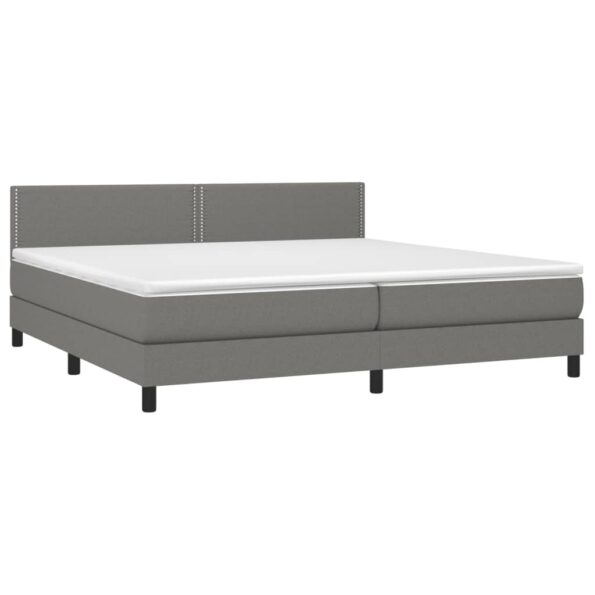 vidaXL Boxspring posteľ s matracom tmavosivá 200x200 cm látka – Obrázok 3