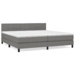vidaXL Boxspring posteľ s matracom tmavosivá 200x200 cm látka – Obrázok 2