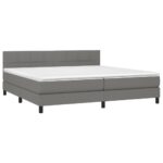 vidaXL Boxspring posteľ s matracom tmavosivá 200x200 cm látka – Obrázok 3