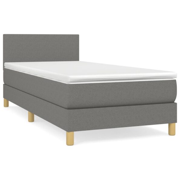 vidaXL Boxspring posteľ s matracom tmavosivá 100x200 cm látka – Obrázok 2