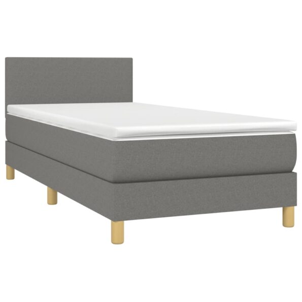 vidaXL Boxspring posteľ s matracom tmavosivá 100x200 cm látka – Obrázok 3