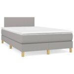 vidaXL Boxspring posteľ s matracom bledosivá 120x200 cm látka – Obrázok 2