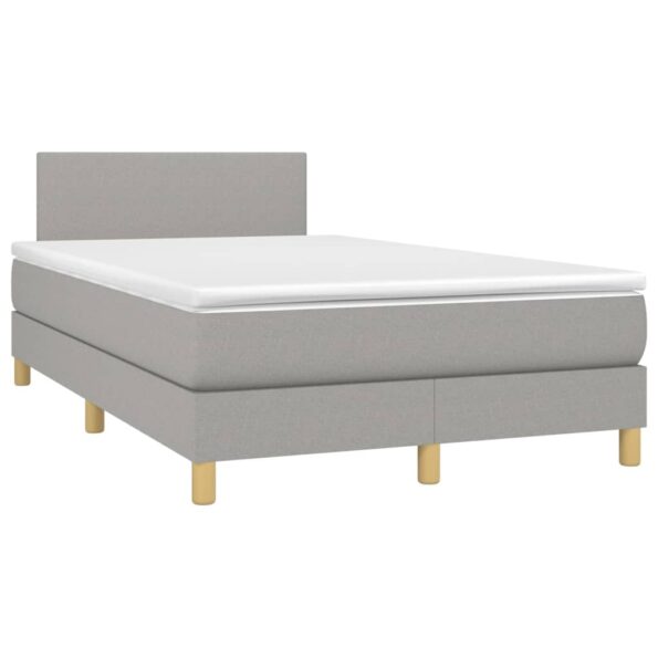 vidaXL Boxspring posteľ s matracom bledosivá 120x200 cm látka – Obrázok 3