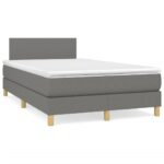 vidaXL Boxspring posteľ s matracom tmavosivý 120x200 cm látka – Obrázok 2