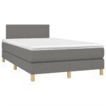 vidaXL Boxspring posteľ s matracom tmavosivý 120x200 cm látka – Obrázok 3