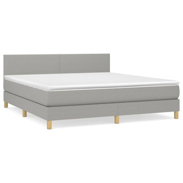 vidaXL Boxspring posteľ s matracom bledosivá 180x200 cm látka – Obrázok 2