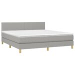vidaXL Boxspring posteľ s matracom bledosivá 180x200 cm látka – Obrázok 3