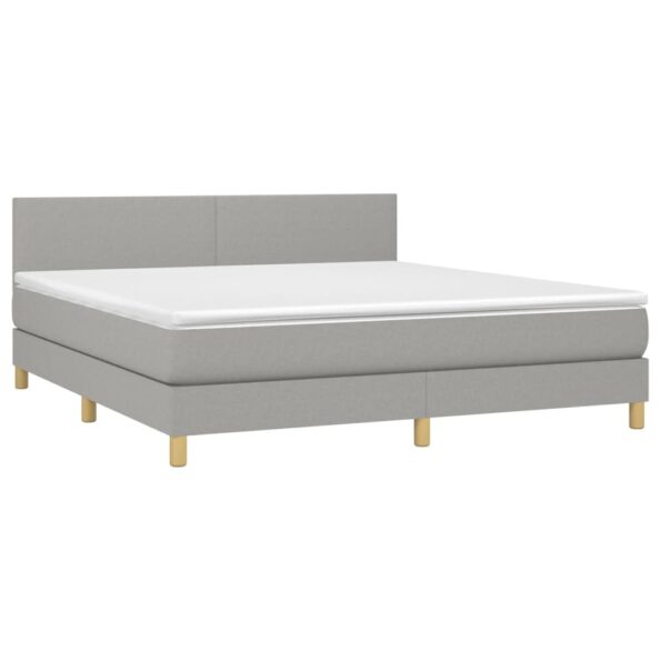 vidaXL Boxspring posteľ s matracom bledosivá 180x200 cm látka – Obrázok 3