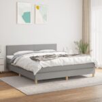vidaXL Boxspring posteľ s matracom bledosivá 180x200 cm látka