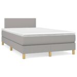vidaXL Boxspring posteľ s matracom bledosivá 120x200 cm látka – Obrázok 2