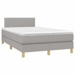 vidaXL Boxspring posteľ s matracom bledosivá 120x200 cm látka – Obrázok 3
