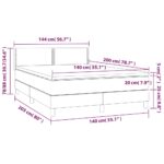 vidaXL Posteľný rám boxspring s matracom čierny 140x200 cm látka – Obrázok 7