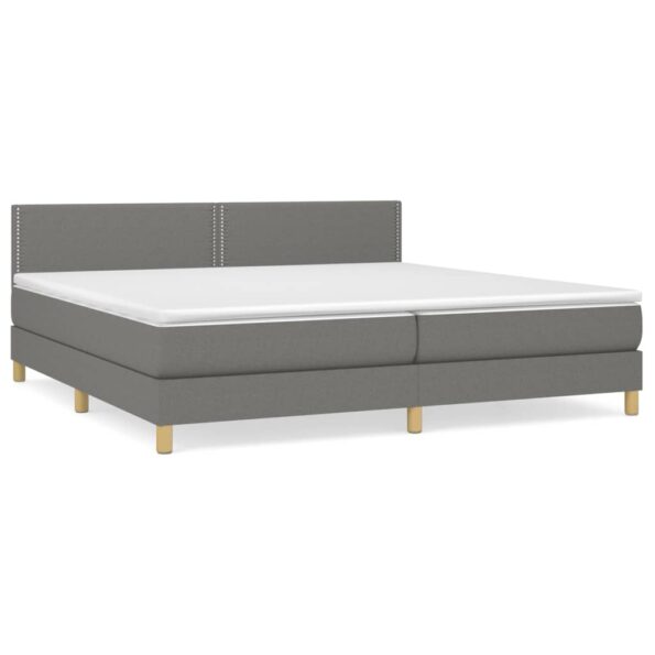vidaXL Boxspring posteľ s matracom tmavosivá 200x200 cm látka – Obrázok 2