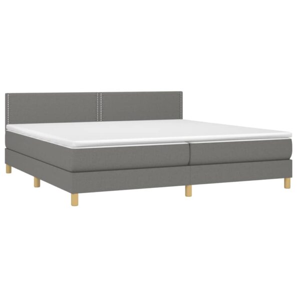 vidaXL Boxspring posteľ s matracom tmavosivá 200x200 cm látka – Obrázok 3