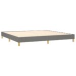 vidaXL Boxspring posteľ s matracom tmavosivá 200x200 cm látka – Obrázok 4