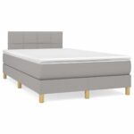 vidaXL Boxspring posteľ s matracom bledosivá 120x200 cm látka – Obrázok 2