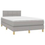 vidaXL Boxspring posteľ s matracom bledosivá 120x200 cm látka – Obrázok 3
