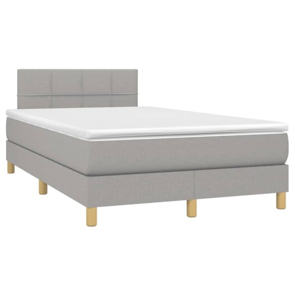 vidaXL Boxspring posteľ s matracom bledosivá 120x200 cm látka – Obrázok 3