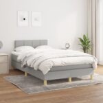 vidaXL Boxspring posteľ s matracom bledosivá 120x200 cm látka