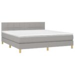 vidaXL Boxspring posteľ s matracom bledosivá 180x200 cm látka – Obrázok 3