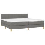 vidaXL Boxspring posteľ s matracom tmavosivá 200x200 cm látka – Obrázok 3