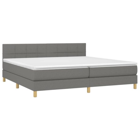 vidaXL Boxspring posteľ s matracom tmavosivá 200x200 cm látka – Obrázok 3