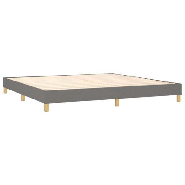 vidaXL Boxspring posteľ s matracom tmavosivá 200x200 cm látka – Obrázok 4