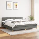 vidaXL Boxspring posteľ s matracom tmavosivá 200x200 cm látka