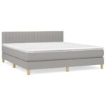 vidaXL Boxspring posteľ s matracom bledosivá 180x200 cm látka – Obrázok 2