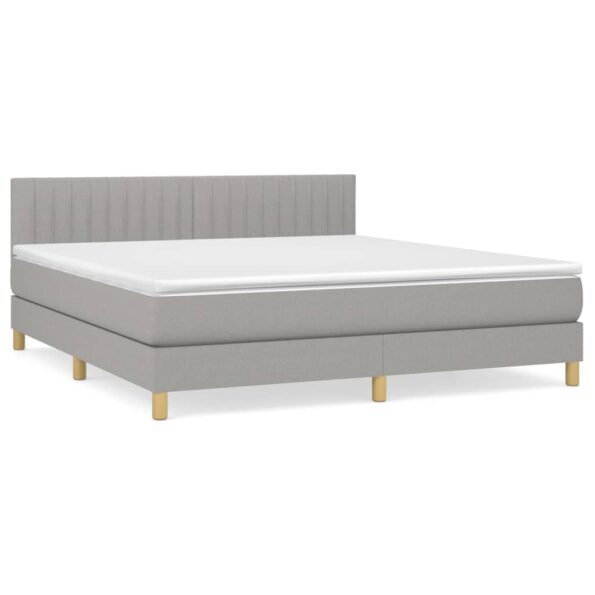 vidaXL Boxspring posteľ s matracom bledosivá 180x200 cm látka – Obrázok 2
