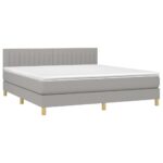 vidaXL Boxspring posteľ s matracom bledosivá 180x200 cm látka – Obrázok 3