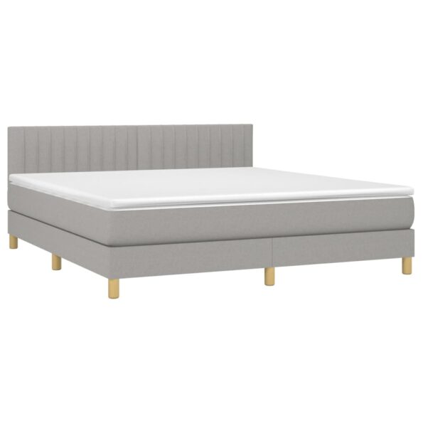 vidaXL Boxspring posteľ s matracom bledosivá 180x200 cm látka – Obrázok 3