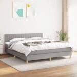 vidaXL Boxspring posteľ s matracom bledosivá 180x200 cm látka