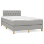 vidaXL Boxspring posteľ s matracom bledosivá 120x200 cm látka – Obrázok 2