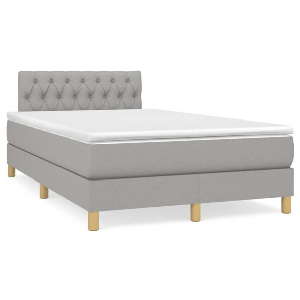 vidaXL Boxspring posteľ s matracom bledosivá 120x200 cm látka – Obrázok 2