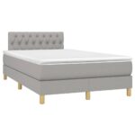 vidaXL Boxspring posteľ s matracom bledosivá 120x200 cm látka – Obrázok 3