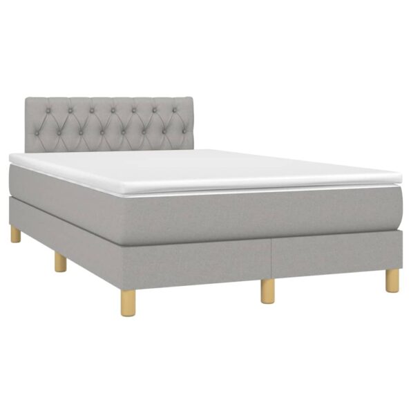 vidaXL Boxspring posteľ s matracom bledosivá 120x200 cm látka – Obrázok 3