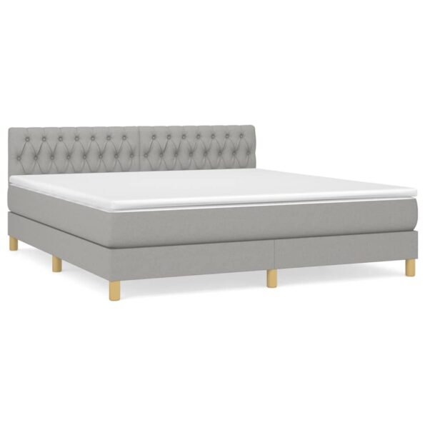vidaXL Boxspring posteľ s matracom bledosivá 180x200 cm látka – Obrázok 2